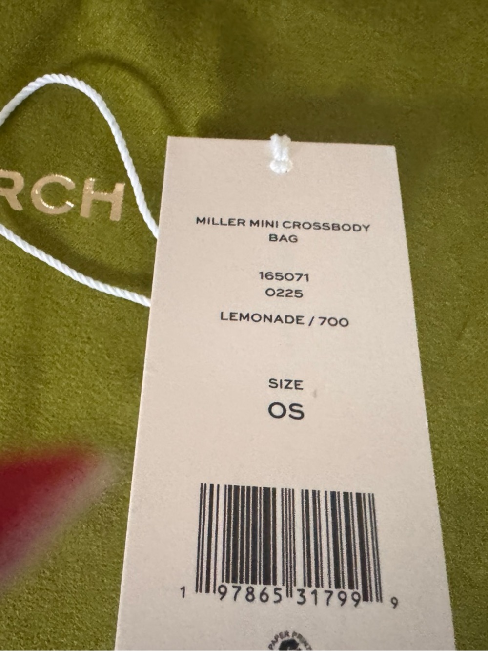 Tory Burch Lemonade Miller Mini Crossbody Bag Tag - Picture 5 of 9